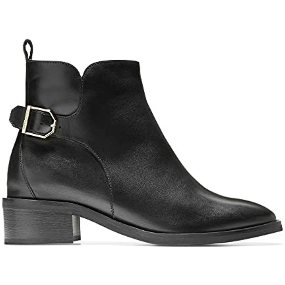 Cole Haan NIB‎ Kimberly Boots Women's Size 5.5 B Black Leather Waterproof Bootie